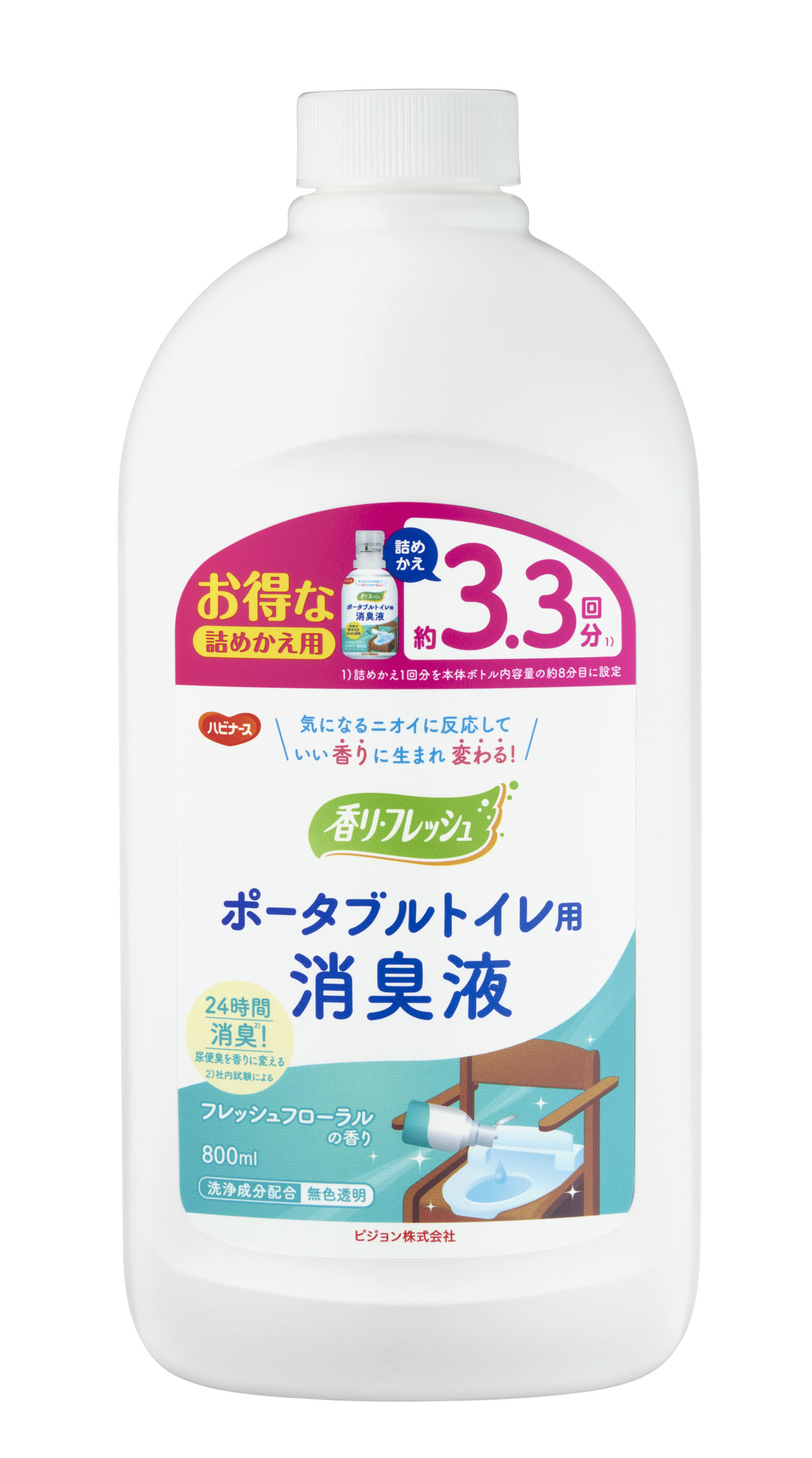 香リフレッシュ　ポータブルトイレ用消臭液詰めかえ